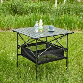 1-piece Folding Outdoor Table with Carrying Bag,Lightweight Aluminum Roll-up Square Table for indoor, Outdoor Camping, Picnics, Beach,Backyard, B