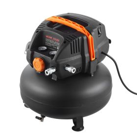 VEVOR 6 Gallon Air Compressor 1.7HP 2.3CFM @ 90PSI with 12-Piece Accessory Kit (Accessories: 25 ft Hose Kit, Gas Flow Rate: 2.6 CMF)
